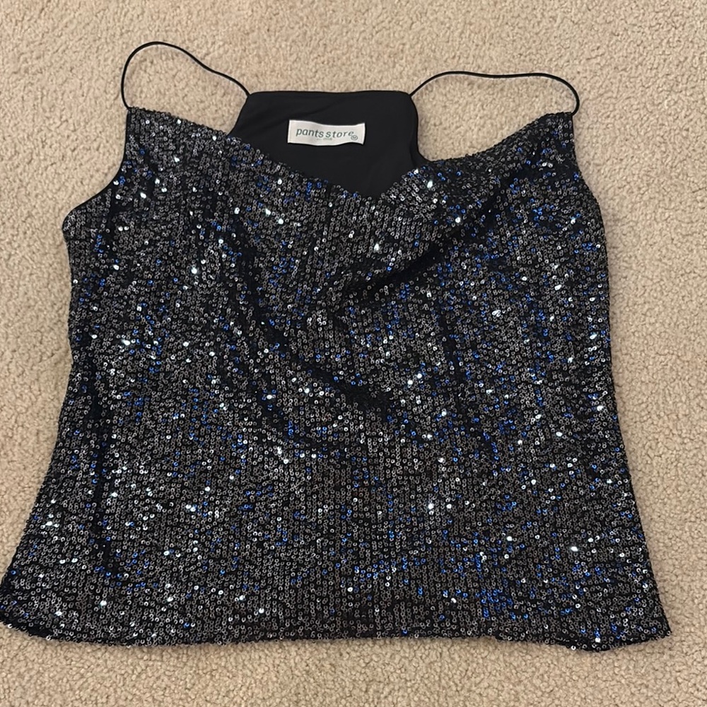Pants Store Black Sequin Top